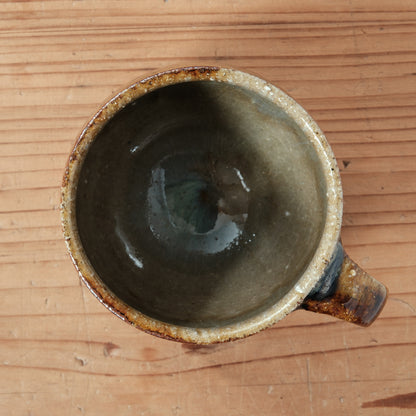 [ 田尾 明子 ] 丸マグカップ 飴釉 幅約11cm×高約8.5cm