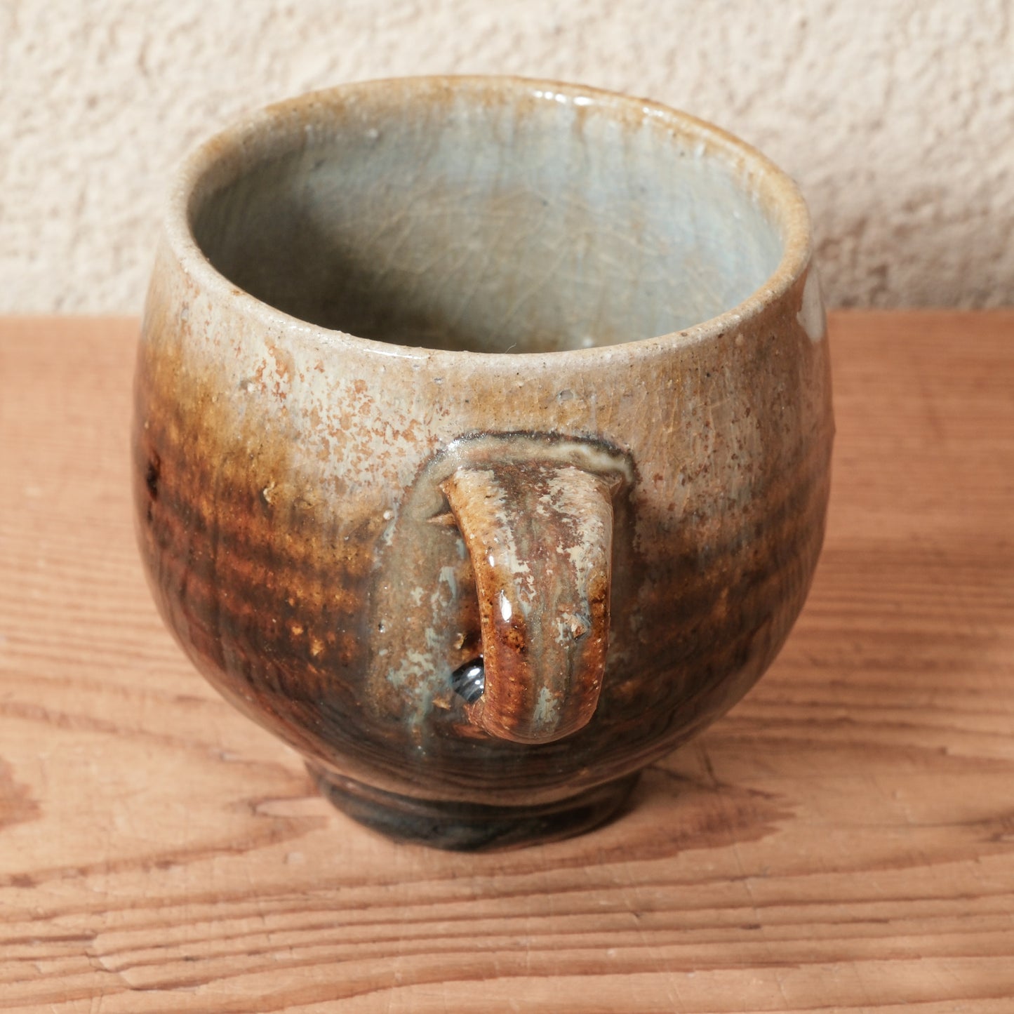 [ 田尾 明子 ] 丸マグカップ 飴釉 幅約11cm×高約8.5cm