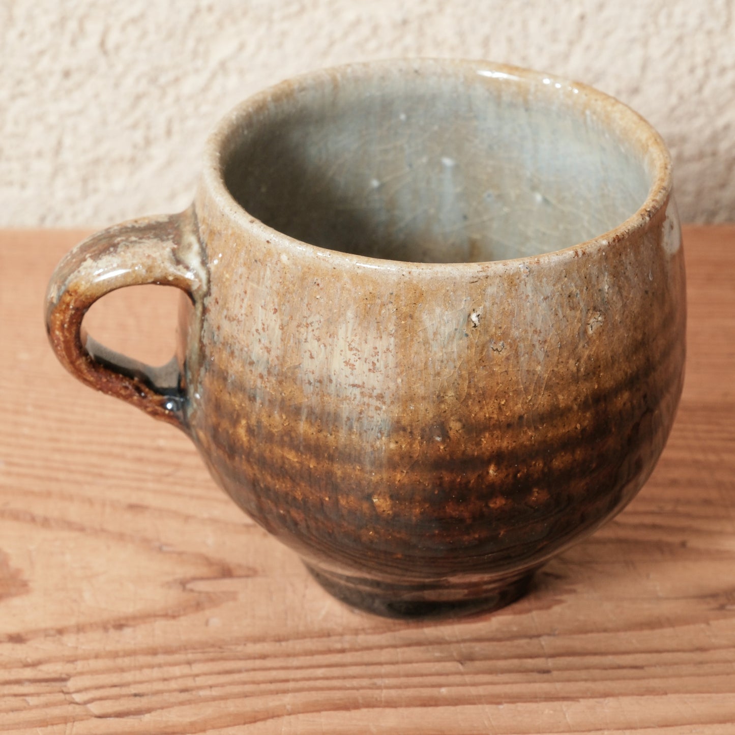 [ 田尾 明子 ] 丸マグカップ 飴釉 幅約11cm×高約8.5cm