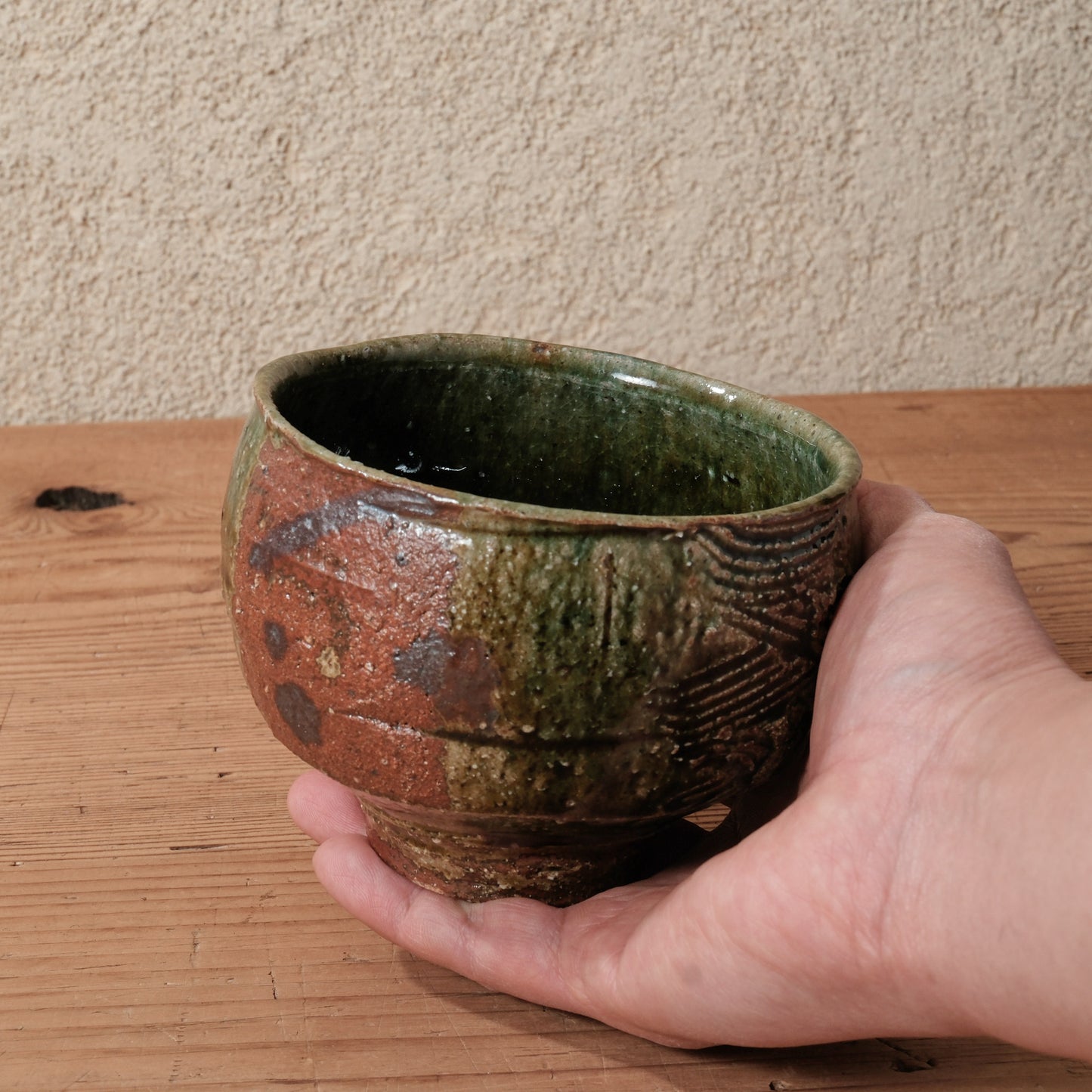 [ 田尾 明子 ] 織部抹茶碗 直径約11.7cm×高約8.5cm