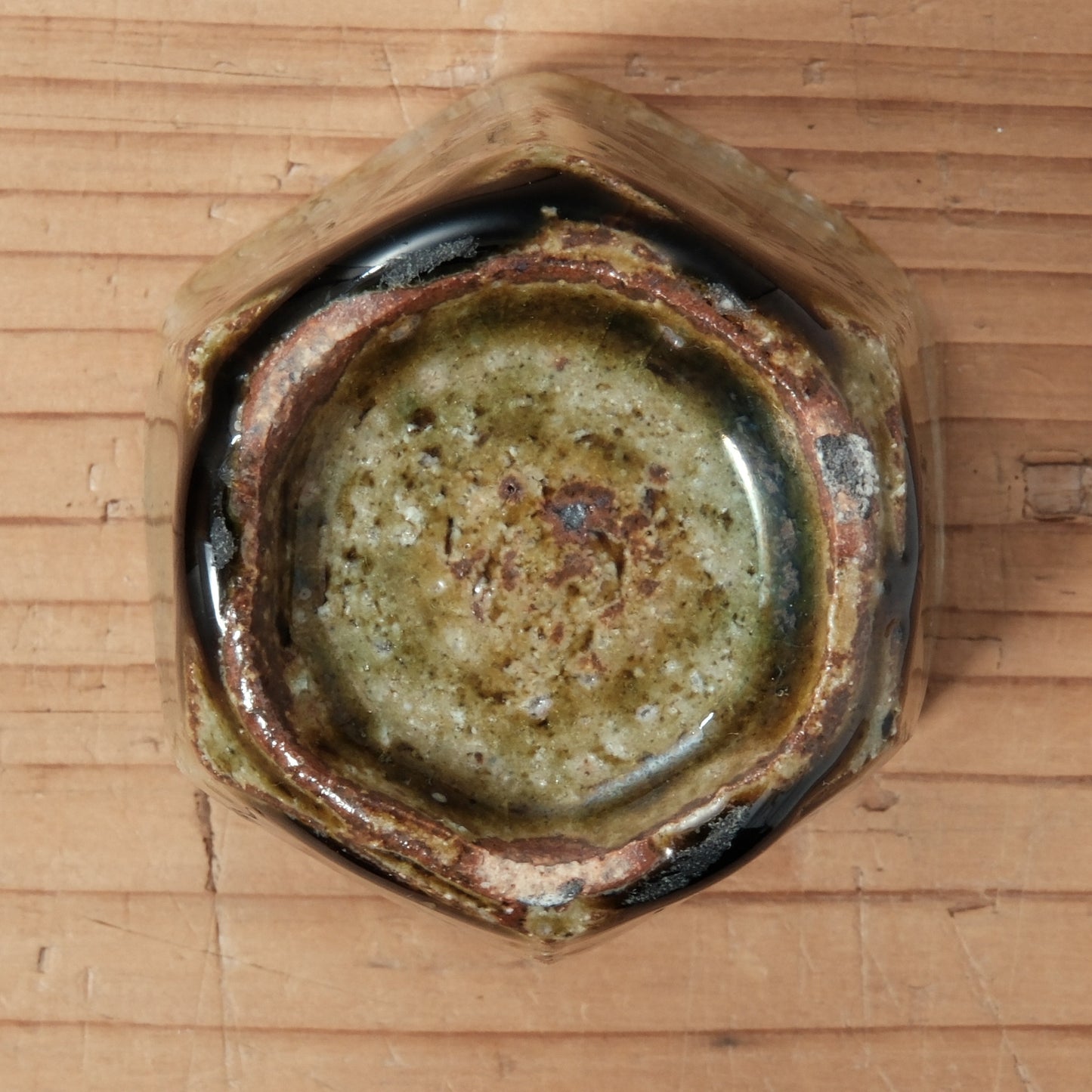 [ 田尾 明子 ] ぐい呑みL 織部 幅約6.4cm×高約6.5cm