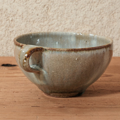 [ 田尾 明子 ] 片手スープカップ ワラ釉 幅約15.5cm