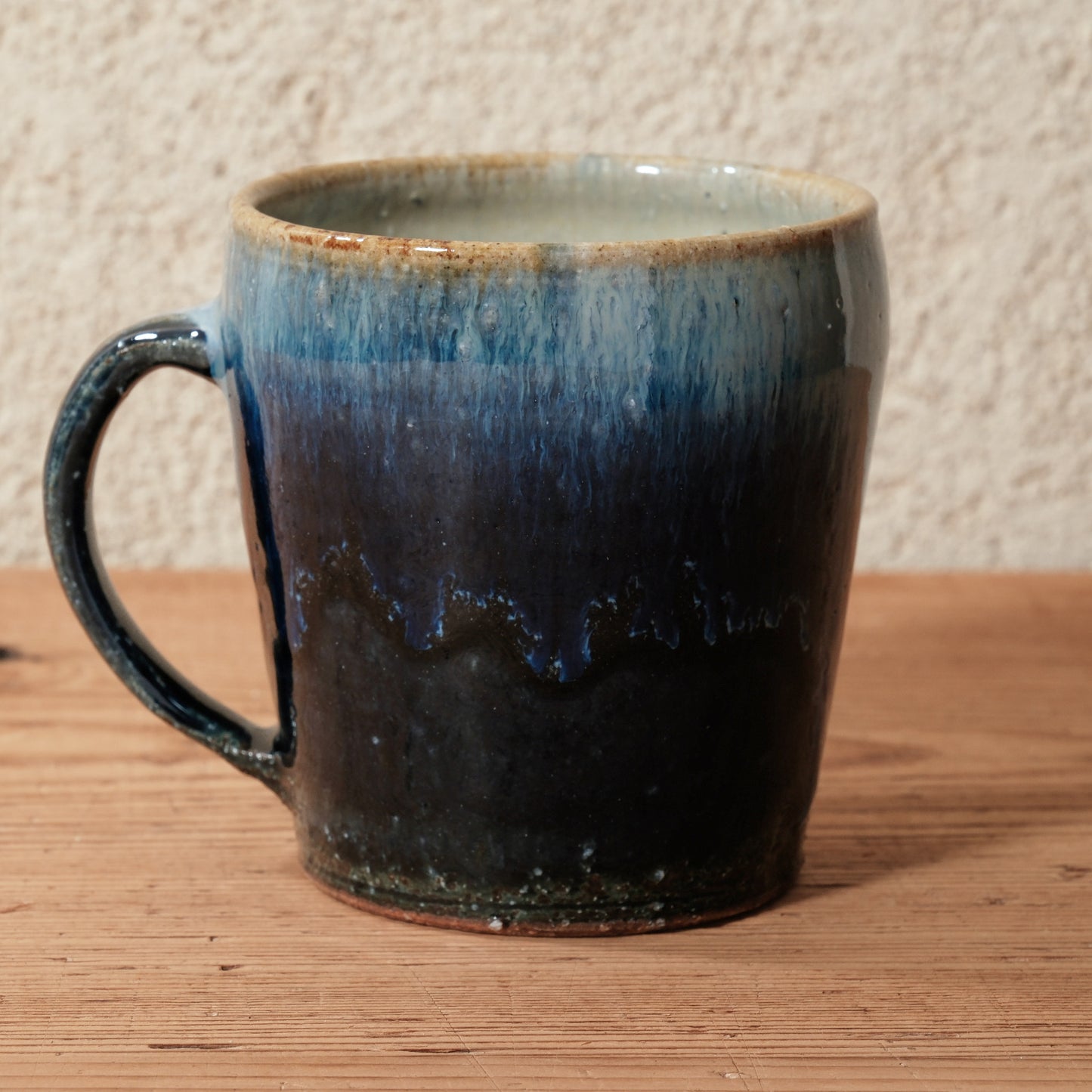 [ 田尾 明子 ] マグカップ 青釉 幅約11.8cm×高約9.8cm