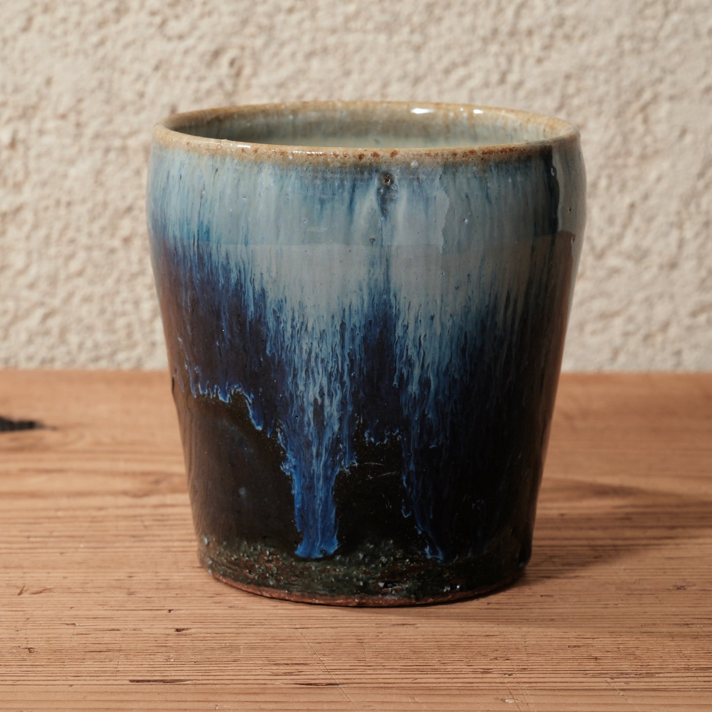 [ 田尾 明子 ] マグカップ 青釉 幅約11.8cm×高約9.8cm