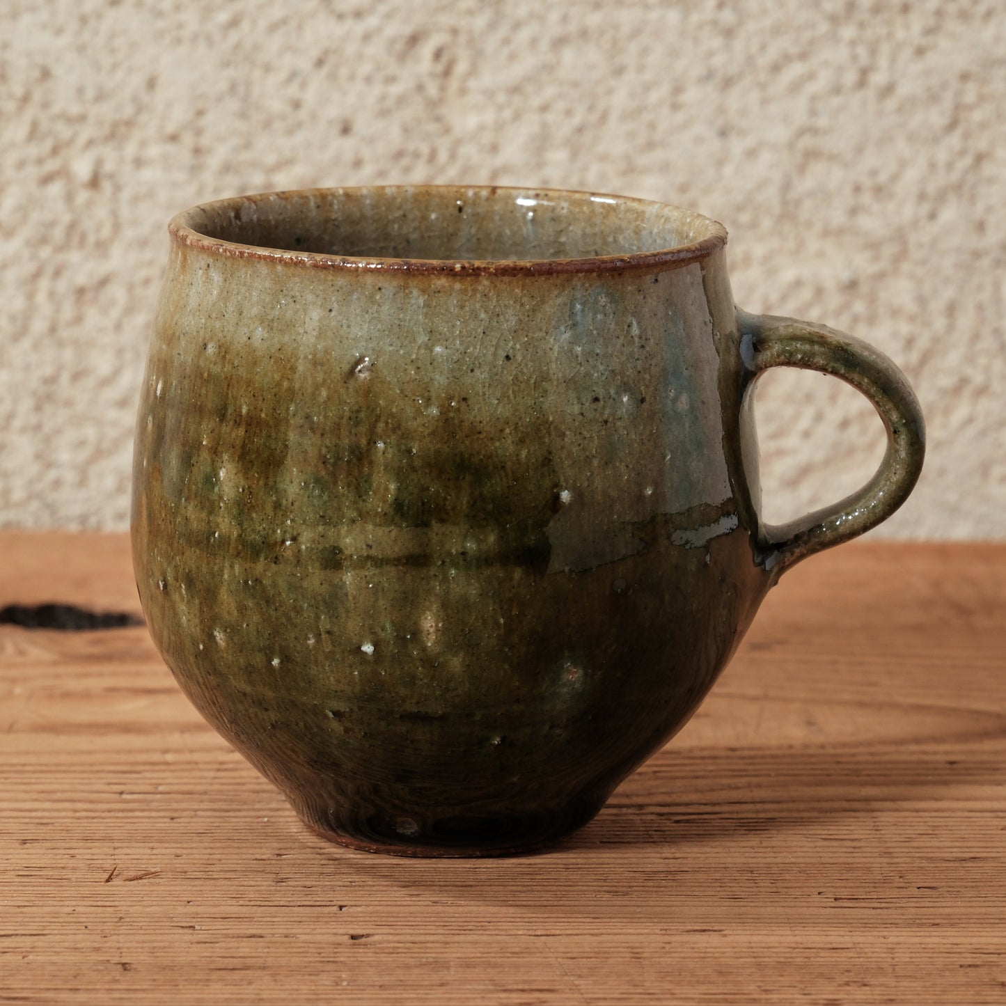 [ 田尾 明子 ] 丸マグカップ 織部 幅約11cm×高約8.5cm