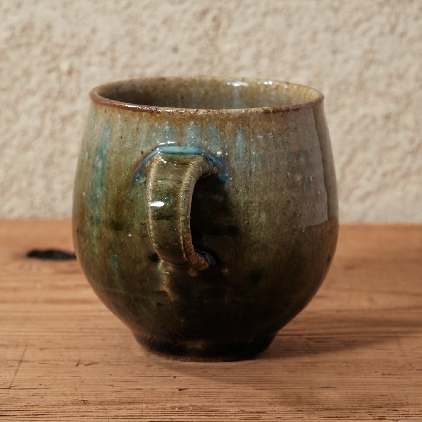 [ 田尾 明子 ] 丸マグカップ 織部 幅約11cm×高約8.5cm