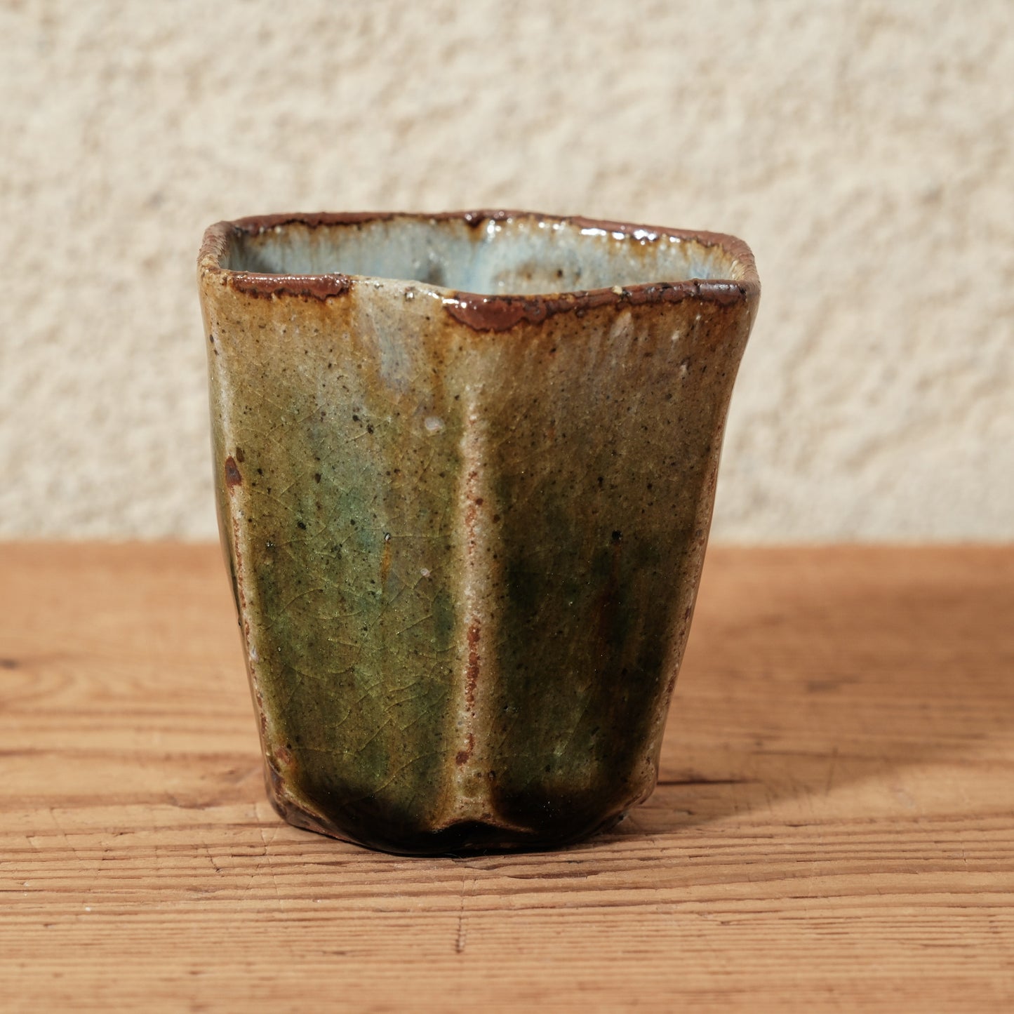 [ 田尾 明子 ] ぐい呑みL 織部 幅約6.4cm×高約6.5cm