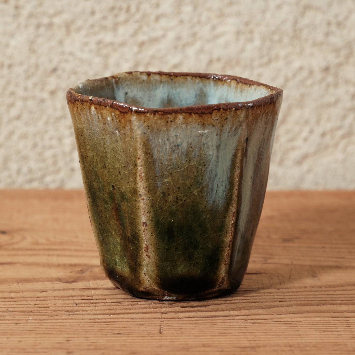 [ 田尾 明子 ] ぐい呑みL 織部 幅約6.4cm×高約6.5cm