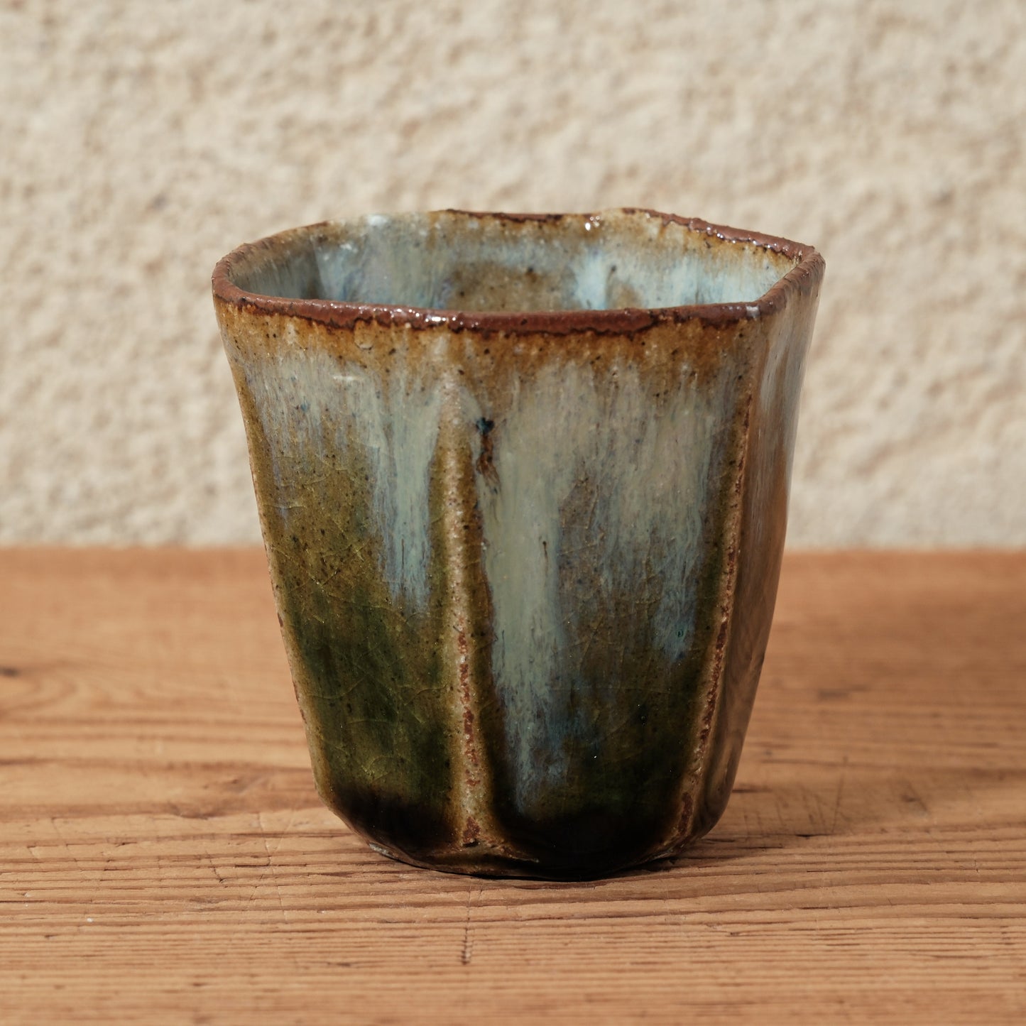 [ 田尾 明子 ] ぐい呑みL 織部 幅約6.4cm×高約6.5cm