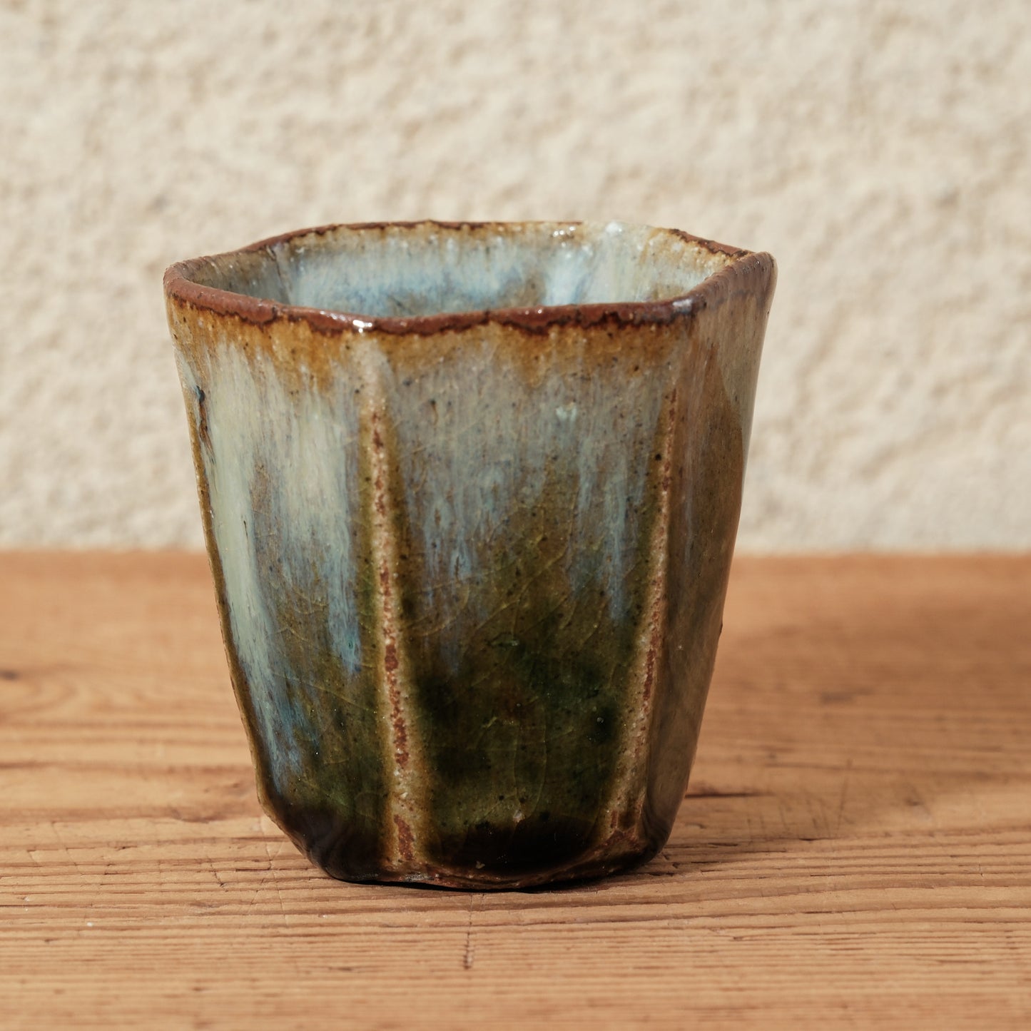 [ 田尾 明子 ] ぐい呑みL 織部 幅約6.4cm×高約6.5cm