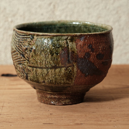 [ 田尾 明子 ] 織部抹茶碗 直径約11.7cm×高約8.5cm