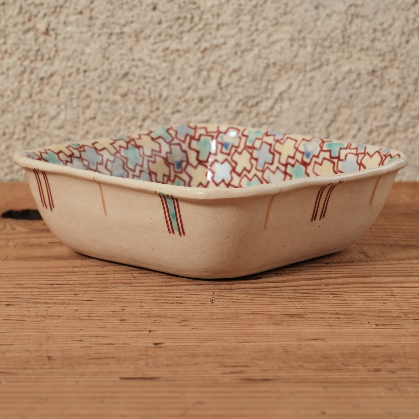 [ 加藤 喜道 ] 絵付け □小鉢 幅約11.5cm 赤絵・金彩 C